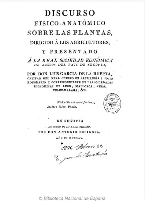 Discurso fisico anatómico sobre las plantas dirigido á los