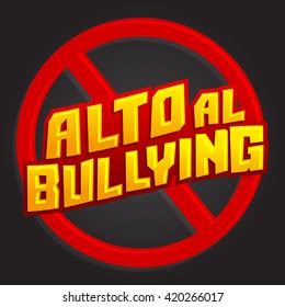 Alto Al Bullying Stop Bullying Spanish Stock Vector Royalty Free