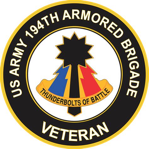 U S Army 194th Armored Brigade Unit Crest Veteran Sticker Decal