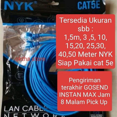 Jual Kabel LAN UTP 30M RJ45 Cat 5e Cable 30 Meter Terpasang Konektor