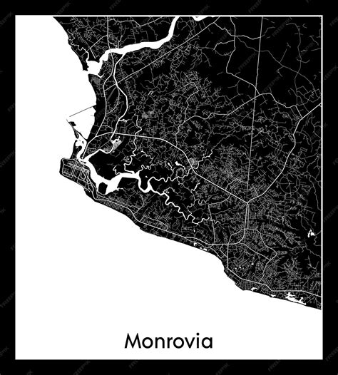 Premium Vector | Minimal city map of monrovia (liberia, africa)
