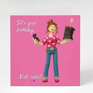 Eat Cake Happy Birthday Card One Lump Or Two Holy Mackerel Greeting