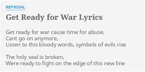 Get Ready For War Lyrics By Reprisal Get Ready For War