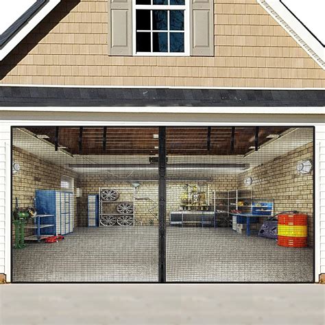 Garage Door Screen For 2 Car 16x8ft Retractable Magnetic Garage Screen Doors For 2 Car Garage