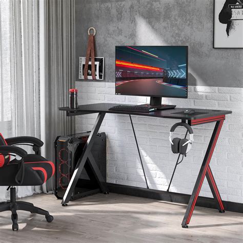 Portland Gaming Computer Desk with Cup HolderBlack | Wilko