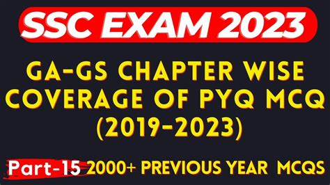 SSC CGL CHSL MTS 2023 GA SSC Previous Year Questions Chapter Wise