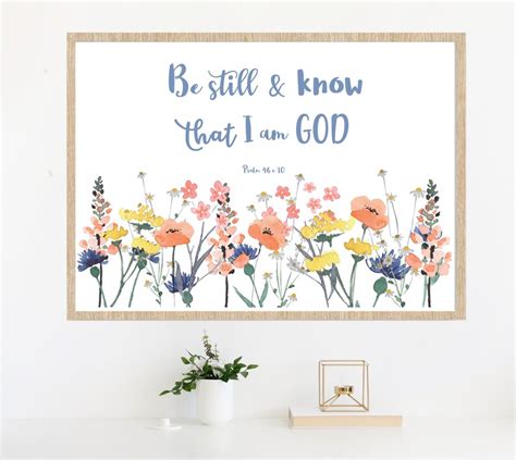 Be Still Bible Verse Print Bible Verse Wall Art Psalm Etsy Uk