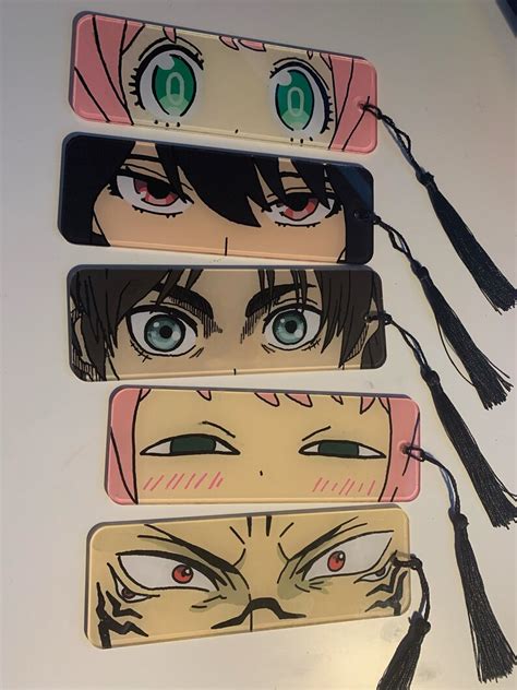 Anime Bookmark Hand Painted Anime Bookmark Manga Bookmark Etsy