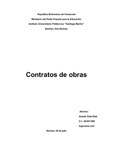 Contrato De Obras Pdf