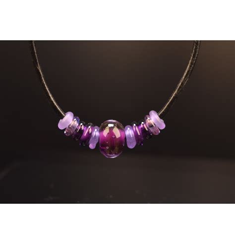 Collier avec perles de verre VIOLET Collier Liloo Créations