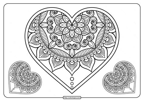 Free Printable Heart Mandala Coloring Pages Printable Templates