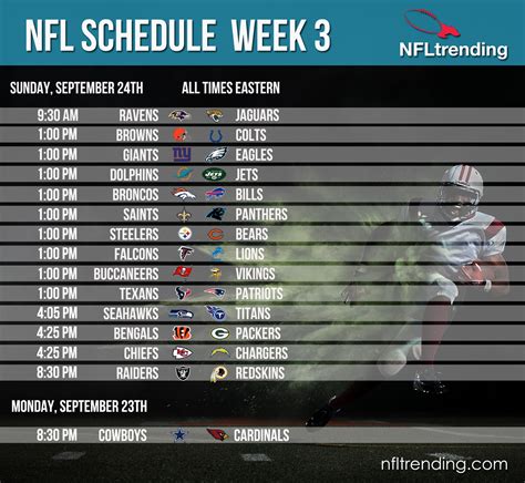 Sunday Schedule Week 3