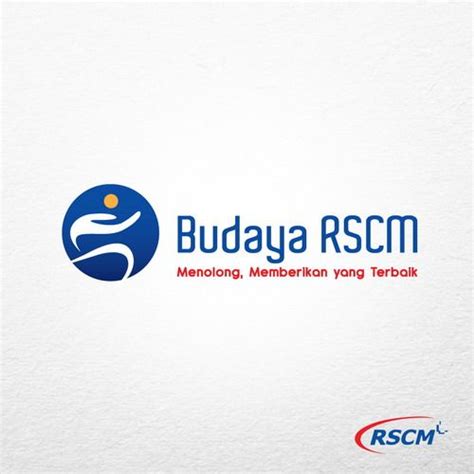 The Logo For Budaya Rcm Is Shown In Blue And Red On A White Background