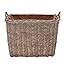 Wovenhill Rectangular Wicker Log Basket Handmade Jute Lined Wood