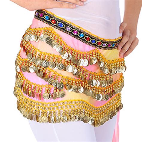 Womens Belly Dance Scarf Performance Accessories Bling Sequins Tassel