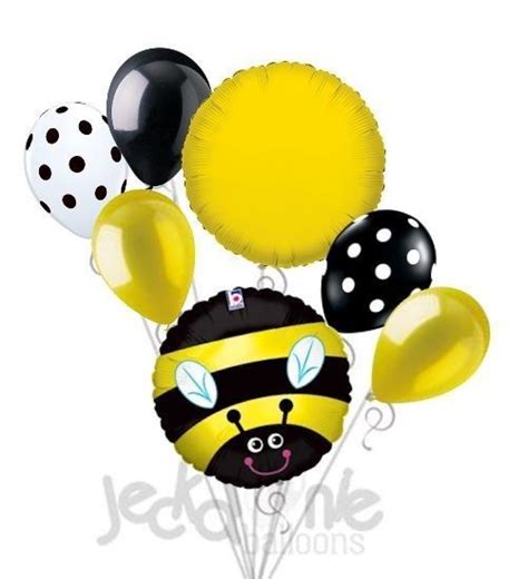 7 Pc Happy Buzzy Bee Balloon Bouquet Party Decoration Happy Birthday