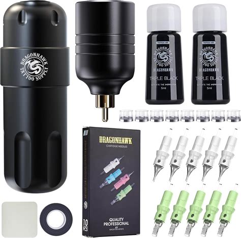 Amazon Dragonhawk Complete Tattoo Gun Kit Cordless Tattoo Machine