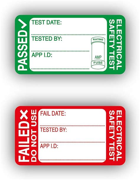 500PCS 43x23MM Pass 50PCS Fail Pat Testing Stickers Labels Pass Pat