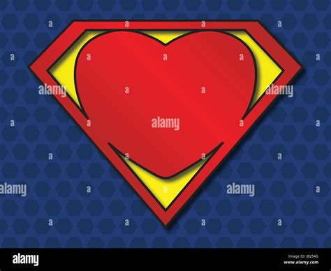 A Big Red Heart Shaped Like A Superhero Shield Symbol For Strong Love