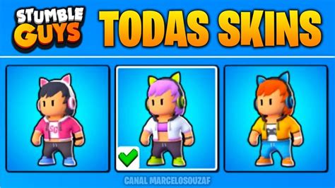 Todas Skins Da Garota Gamer Do Stumble Guys Youtube