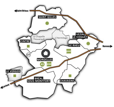 carte localisation Pole Solidarités Emploi CIAS à l Ouest de Rennes