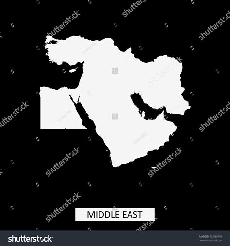 Middle East Map Vector Outline Illustration Stock Vector (Royalty Free ...