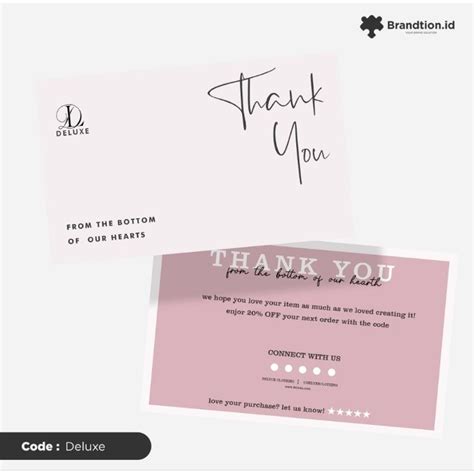 Jual Free Desain Thankyou Card Kartu Terimakasih Thanks Card