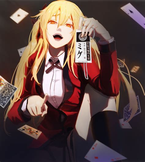 Cards Solo Fan Art Kakegurui Saotome Meari Twintails Blonde Japanese Hd Phone Wallpaper