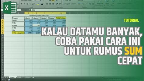 Menggunakan Rumus Sum Dengan Banyak Data Excel Dengan Singkat Youtube