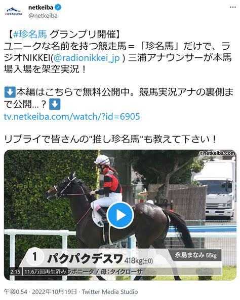 「コレデイイノダ」や「ブタノカックーニ」「シャア」など 『netkeiba』が珍名馬グランプリを開催し本馬場入場を架空実況 ｜ ガジェット通信