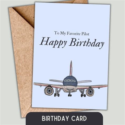 Plane Birthday Card Birthday Card For Dad Printable Pilot Etsy