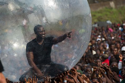 Akon didn't perform in a bubble in DR Congo because of Ebola, he was just having a fun time for ...