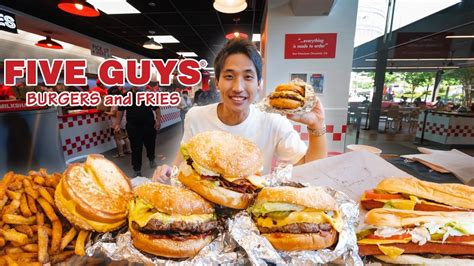 Five Guys 100 Menu Challenge Five Guys Singapore Mukbang Youtube