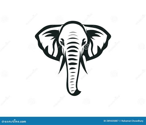 Elephant Head Mascot Logo Design Template Stock Illustration ...