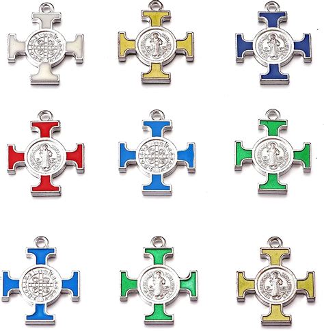 Buy Pcs Mixed Antique Silver Alloy Enamel Big Cross Christian Saint