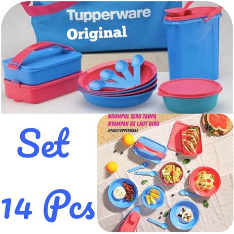 Jual Tupperware Original Set Lengkap Piknik Set Rantang Piring Plate