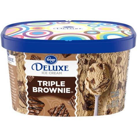 Kroger Deluxe Triple Brownie Ice Cream Tub 48 Oz Kroger