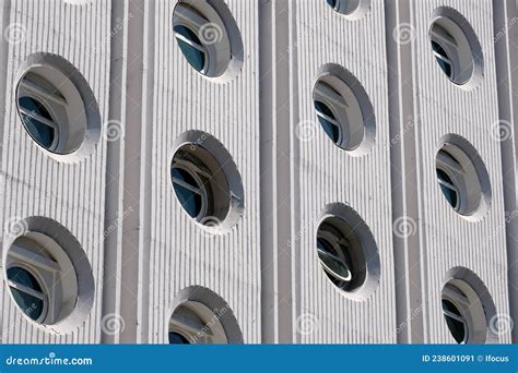 Building Facade Features Circular Windows Stock Image - Image of concept, concrete: 238601091