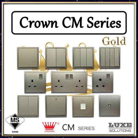 Crown Cm Series Switch Gold Switched Socket Outlet Suis Soket Sirim Approved Shopee Malaysia