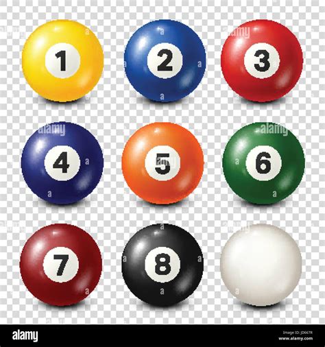 Billiardpool Balls Collection Snooker Transparent Background Vector