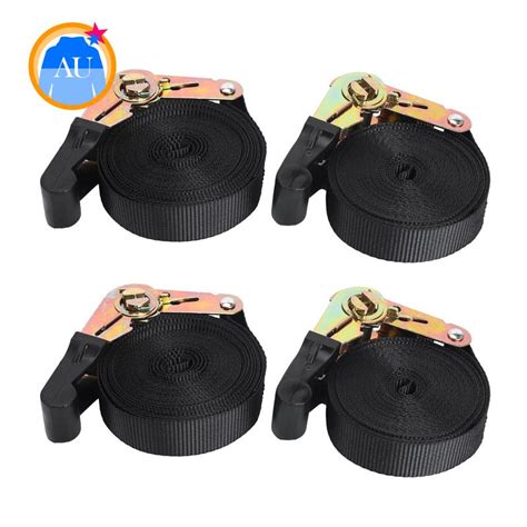 4 Pack 20 Ft Ratchet Tie Downs Straps 6m X25mm Endless Ratchet Strap