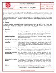 WHS Procedure P3 02 Objectives Targets Pdf WHS PROCEDURE P3 02