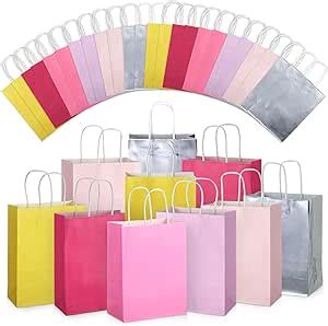 Amazon Skyygemm Pcs Paper Gift Bags Bulk With Handle Assorted