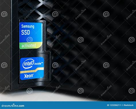 INtel Xeon Inside Sticker with SSD Samsung Activated Editorial Photo ...