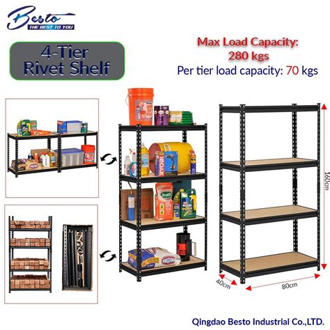 Medium Duty Boltless Steel Shelf Shelving Garage Rivet Metal Racks For