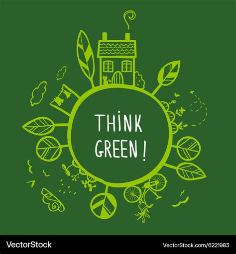 Think Green Royalty Free Vector Image Vectorstock