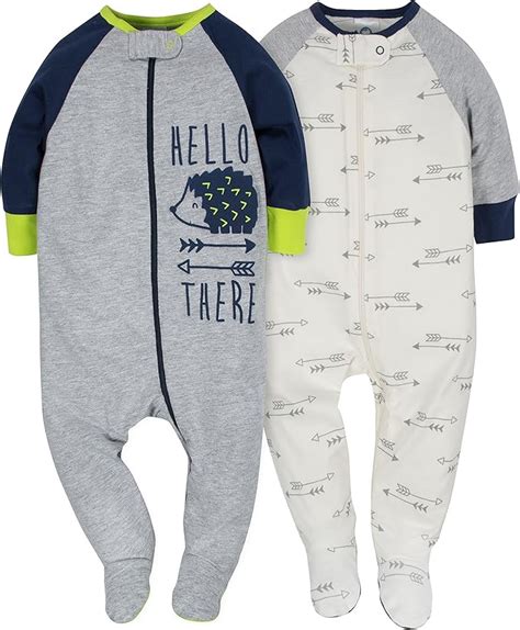 Amazon.com: Gerber Baby Boys' 2 Pack Zip Front Sleep 'n Play: Clothing ...