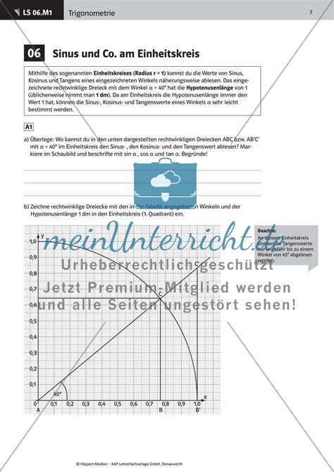 Sinus Kosinus Tangens Meinunterricht