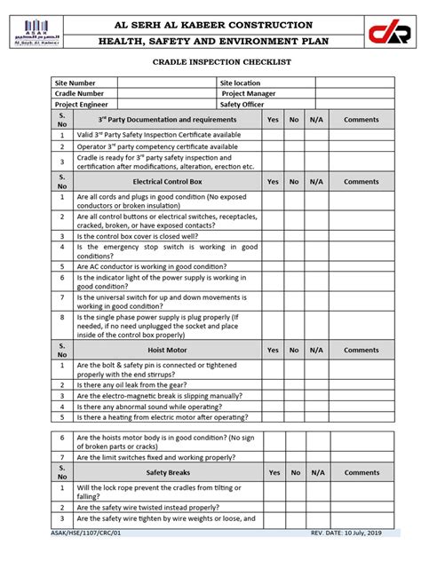 A5 1107 Cradles Checklist Asak Download Free Pdf Switch Ac