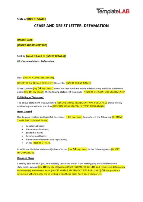 30 Cease and Desist Letter Templates FREE ᐅ TemplateLab